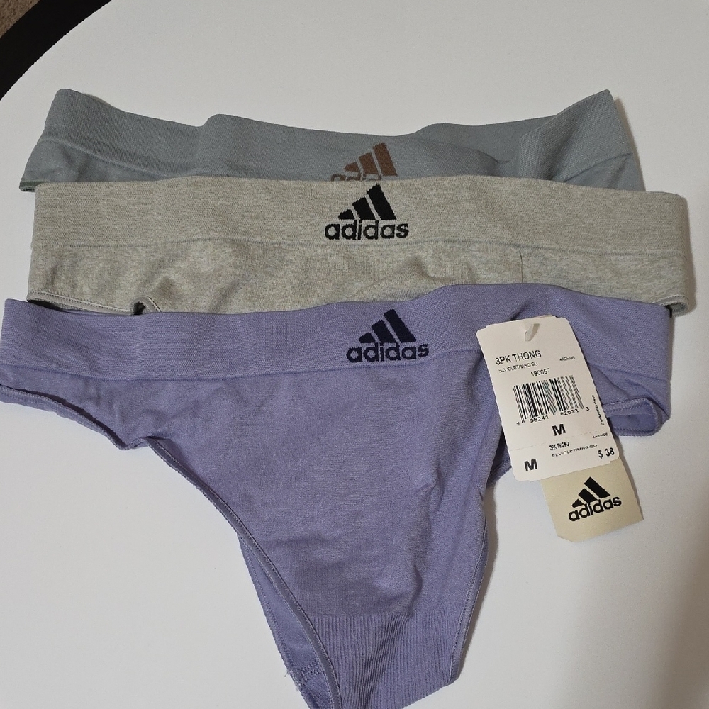 Adidas Womens Panty Trio - Gray, Lavender, Blue